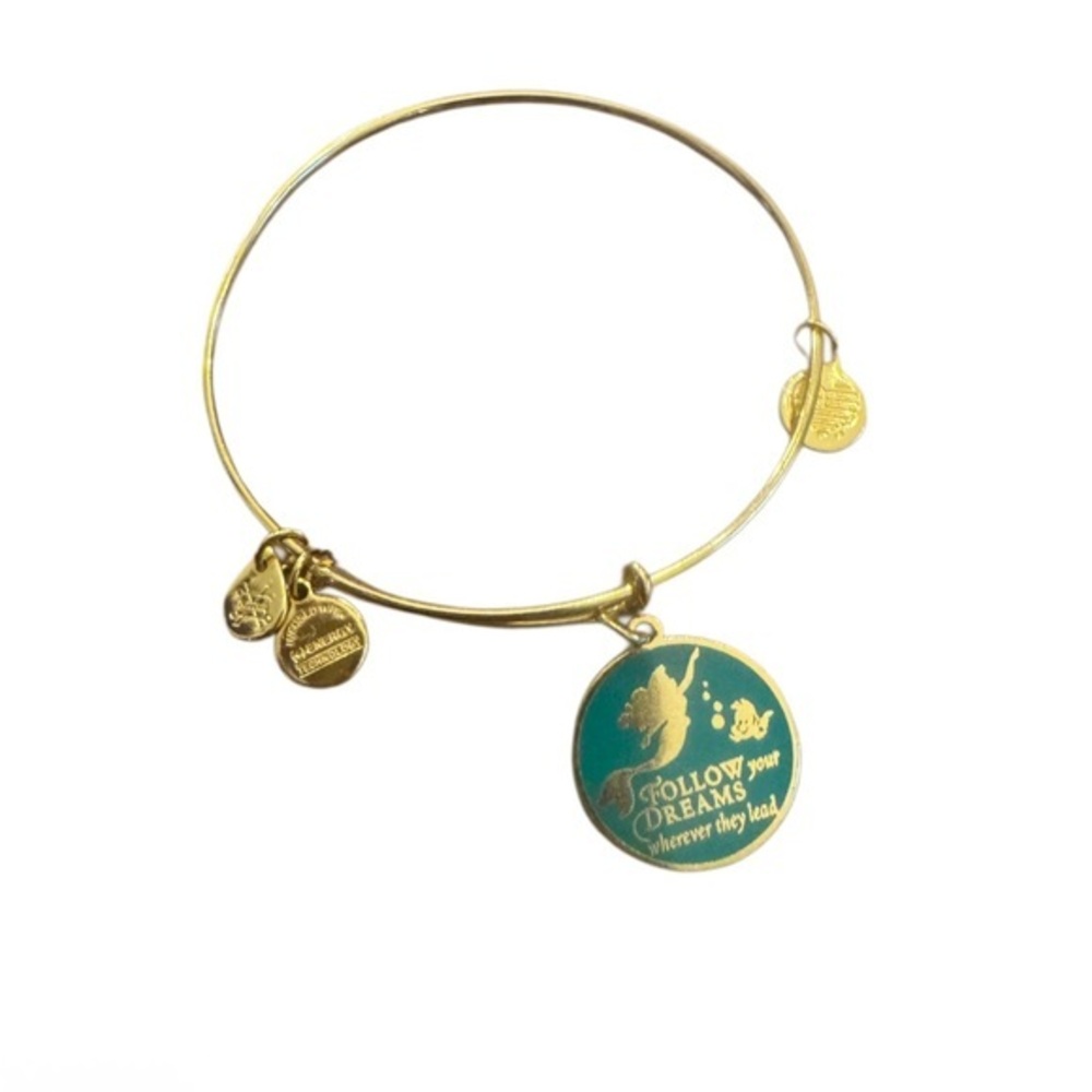 Alex and Ani Gold Disney Bangle with Litter Mermaid Charm
